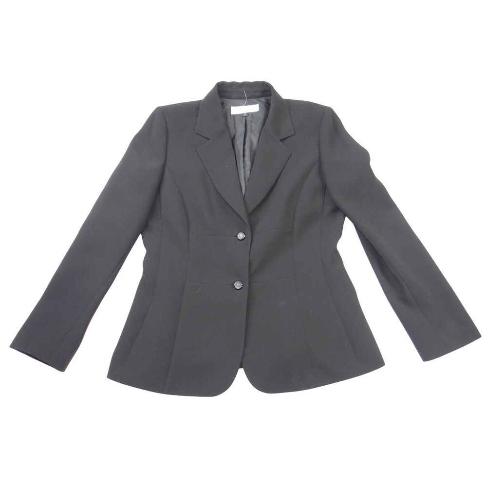 Tahari Arthur S. Levine Womens Black Two Button Tailored Blazer Jacket Size 12